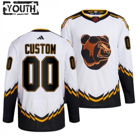 Børn NHL Boston Bruins Trøje Tilpasset Adidas 2022-23 Hvid Reverse Retro 2.0 Authentic